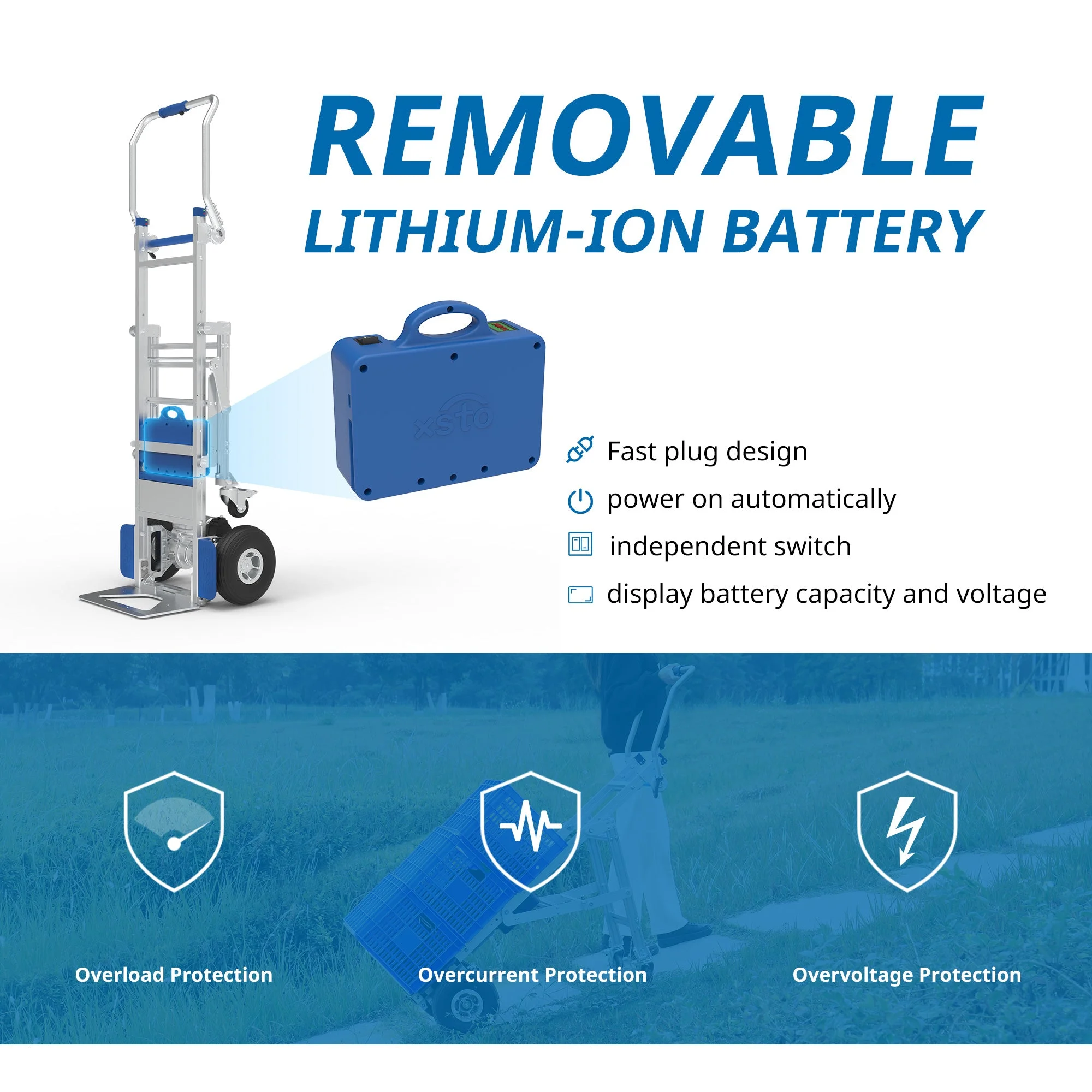 Alternative view of 375 lbs (170 kg) Elektrikli Motorlu El Arabası – XSTO ET170W2
